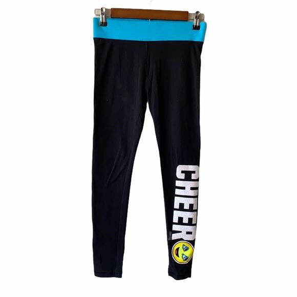 Justice Active Girls Black Cheer Glittery Girl's Active Athleisure Leggings12 - Picture 1 of 4